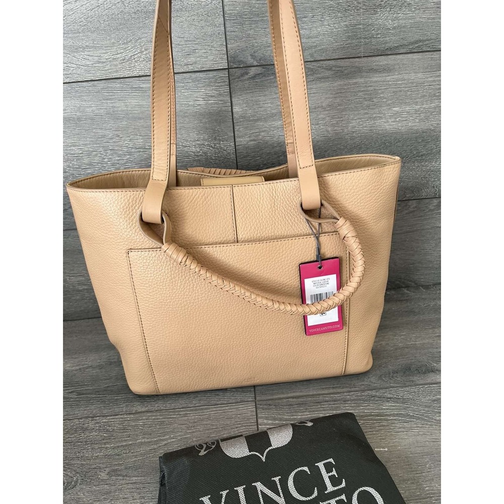 Vince Camuto Leather Shopper Tote - Slone Sand Stone Bag A485795
